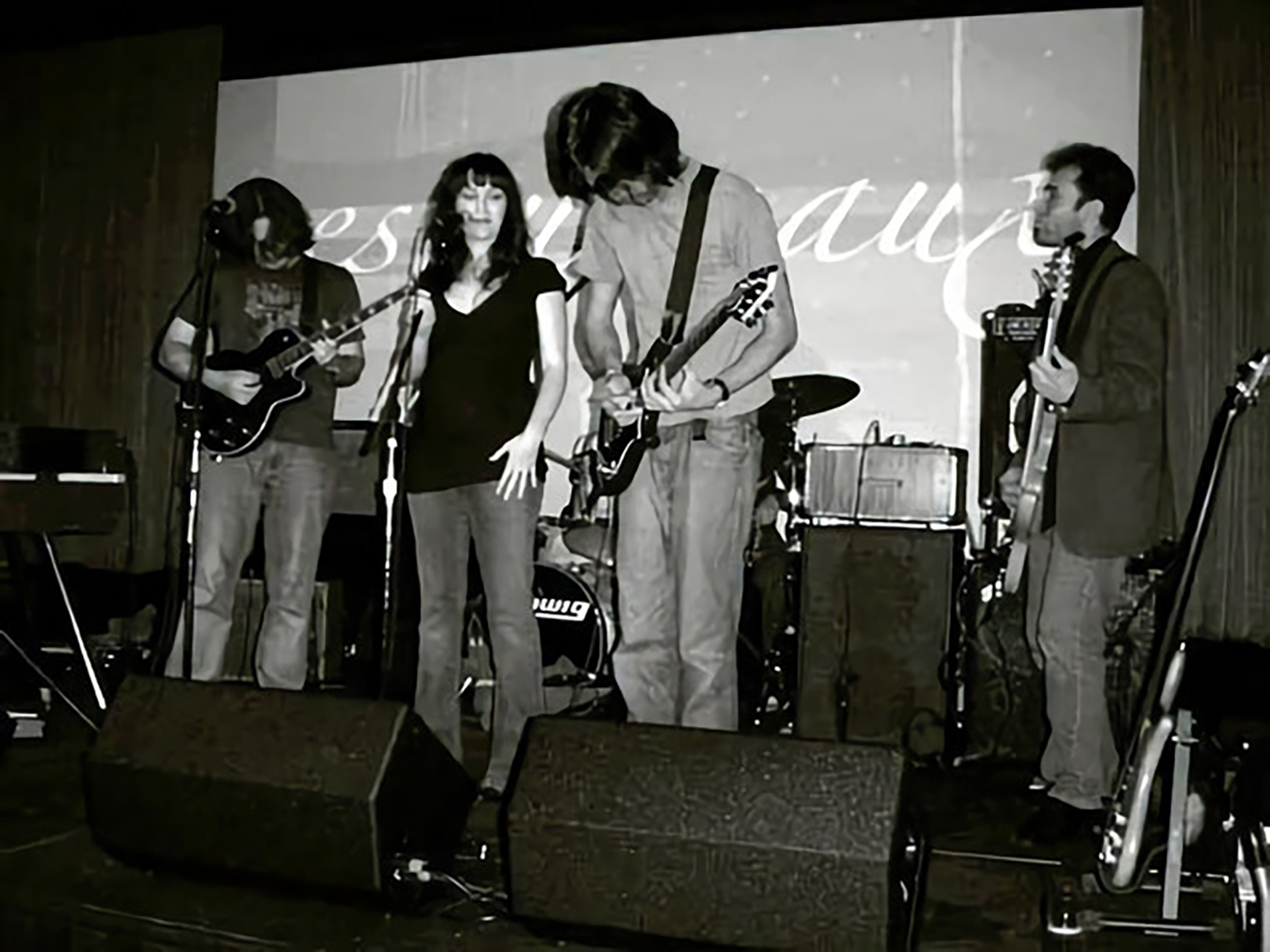 Esquimaux performing live, black and white